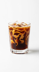 Minimalist Still Life of Caramel Iced Coffee