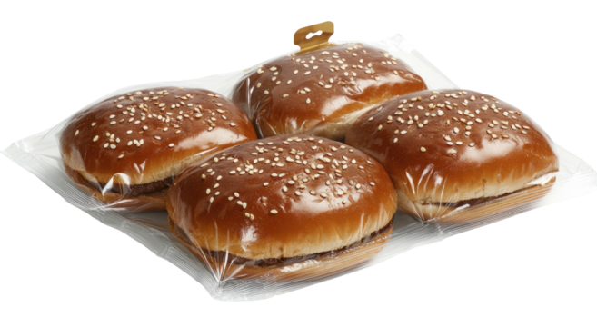 buns with poppy seeds on white background