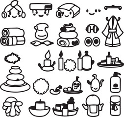 Vector Christmas and New Year food icons set illustration, a black silhouette collection of kitchen and restaurant symbols like a chef's hat, coffee cup, and cake design