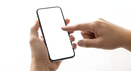 Hands Holding a Smartphone in Landscape View