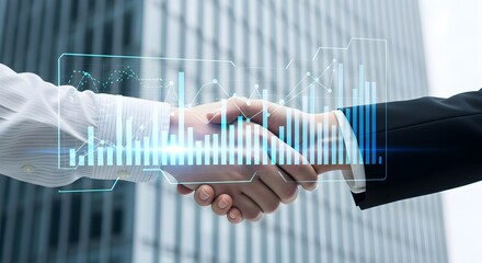 Male and Female Hands in a Business Handshake