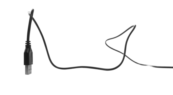 USB cable close up isolated on white background
