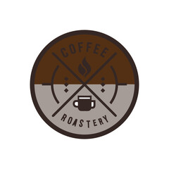 round vintage badge logo for a coffee roastery vector art