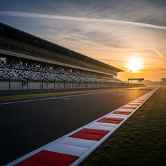 Sunrise at the Race Track - A New Day of Speed and Competition.