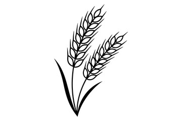 wheat isolated on white,
Line Drawing of Wheat Stalks,
Black and White Illustration Symbolizing Harvest and Natural Simplicity