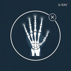 Hand X-Ray Illustration - Medical Imaging and Skeletal Anatomy.