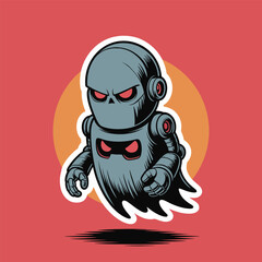 Angry robot halloween ghost, Angry robot ghost, Modern
