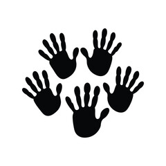 Human handprints silhouette vector art illustration