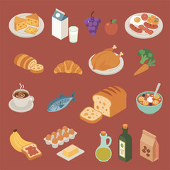 Breakfast and Food Illustration Set — Hand-Drawn Cozy Meal Collection