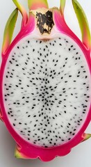 Exotic Dragon Fruit Slice - A Vibrant and Refreshing Tropical Delight.