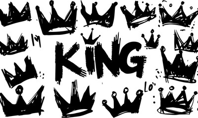 set of music instrument in doodle style