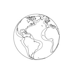 Earth Outline - A Simple Globe Illustration for Educational Purposes.