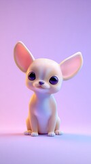 Fototapeta premium Cute Chihuahua Puppy Sitting and Looking at the Camera.