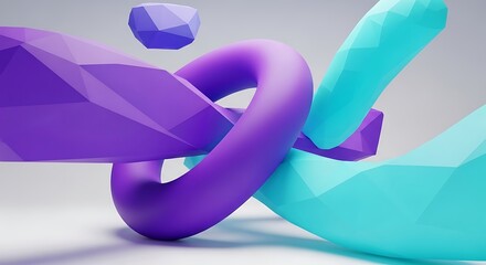 Intertwined Geometric Shapes - A Modern Abstract Design.