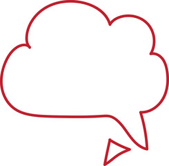 Red outline of a speech bubble with a white interior