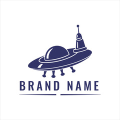 Flying saucer spaceship logo alien spacecraft