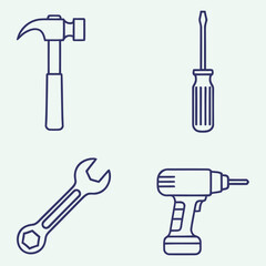 Hammer screwdriver wrench drill tools