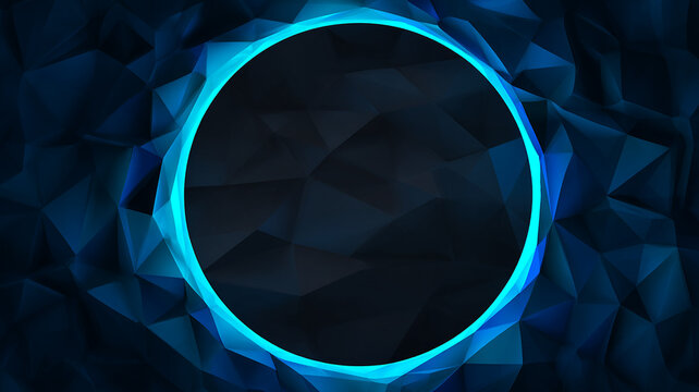 Abstract Futuristic Background with Blue Neon Ring