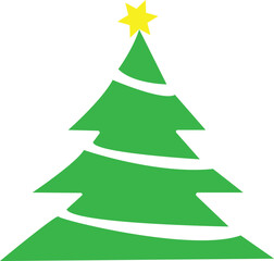 christmas tree vector in a green