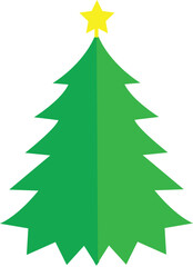 christmas tree vector in a green