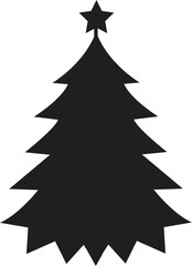christmas tree vector in a black 