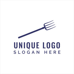 Pitchfork logo with text tool agriculture