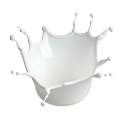 A splash of creamy, white liquid shaped like a crown against a black background