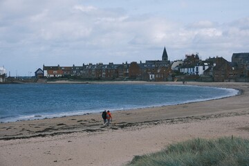 Coastal houses along the seaside in North Berwick, Scotland