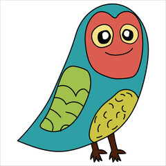 Cute Cartoon Owl Bird Halloween vector illustration