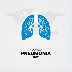 World  Pneumonia Day. 12 November. Template for background with banner, poster and card. Flat  illustration. Jpeg format.