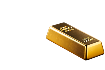 Shining gold bar isolated on black background, representing wealth, investment, finance, and success, perfect for financial concepts