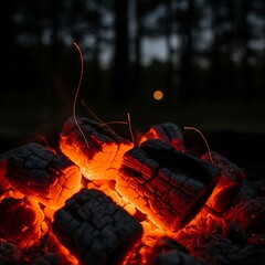 Glowing Embers - A Fiery Display of Heat and Light.