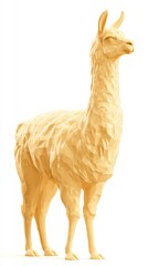 Obraz premium Elegant Llama Standing Proudly Against a White Background.