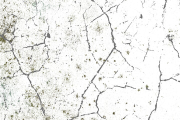 Cracked and weathered grunge texture isolated on transparent background