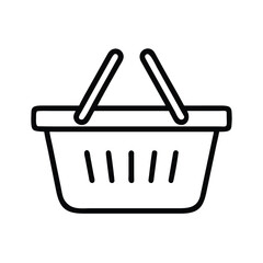 Outline shopping basket icon On Transparent Background