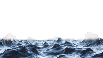 Ocean Waves Under a Bright Sky water blue isolated on a transparent background
