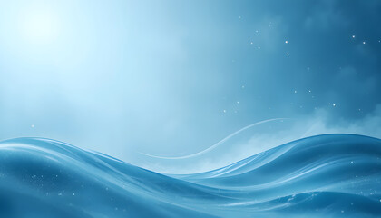 Modern ocean blue gradient wallpaper with subtle wave patterns delicate highlights and serene mood
