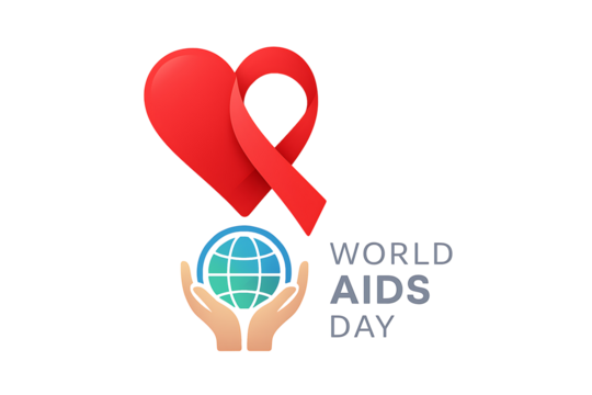 World aids day logo isolated on transparent background