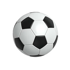 Fototapeta premium A detailed 3D rendering of a standard soccer ball, featuring black and white pentagons