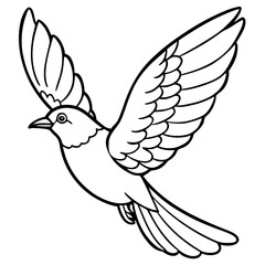 Obraz premium Illustration of a bird in flight with wings spread isolated on white background.