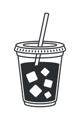 Iced Beverage Illustration Iced Coffee Cup Cold Drink Refreshment Graphic Design