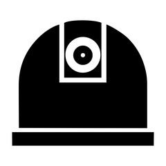 Veterans day vector illustration of a black and white observatory dome with a visible telescope