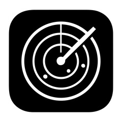 Veterans day vector radar screen with sweep arm and target blips inside a rounded square shape