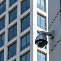 Security Camera on Building Exterior - Surveillance and Protection.