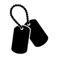 Veterans day vector a simple black and white illustration of two military dog tags on a chain
