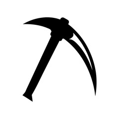 Ice Axe Black Silhouette Vector Illustration