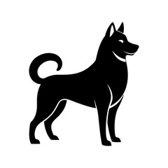 Huskie Dog Black Silhouette Vector Art