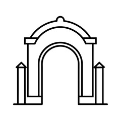 Arch Gate Outline Line Art Vector