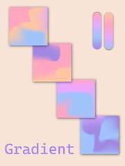 Fototapeta premium Elegant and harmonious palette with Warm Peach, Candy Pink, Soft Lavender, Sky Blue, and Deeper Periwinkle color. Abstract vibrant background texture