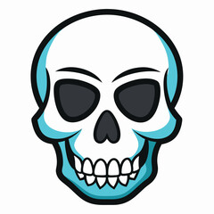 Human Skull Illustration Isolated on White Background